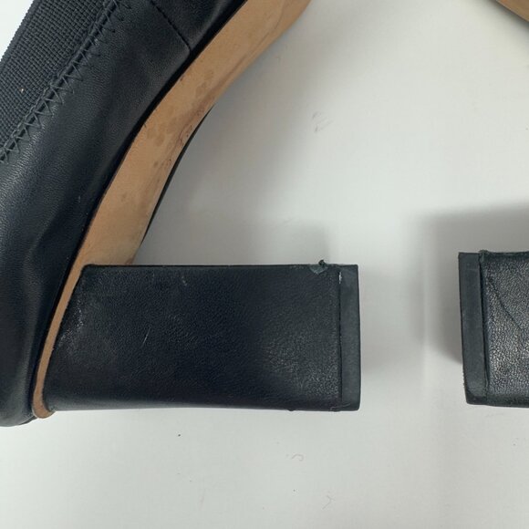 Tory Burch Elsa Black Leather Cap Toe Heels US 9 - Picture 13 of 14